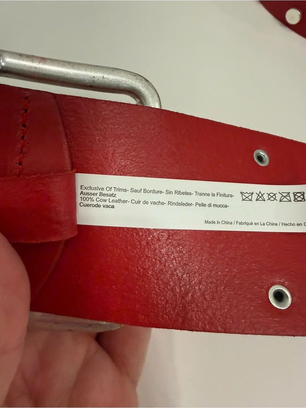 NWT Free People Hex Hip Red Studded Leather Belt M/L Boho Statement Hippie West